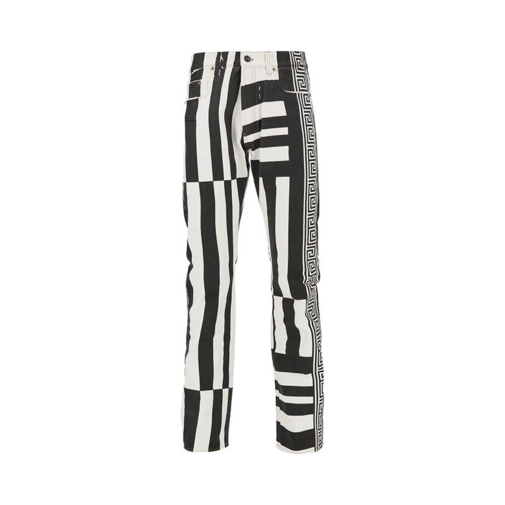 Versace Men Denim Jeans With Sylvester Print